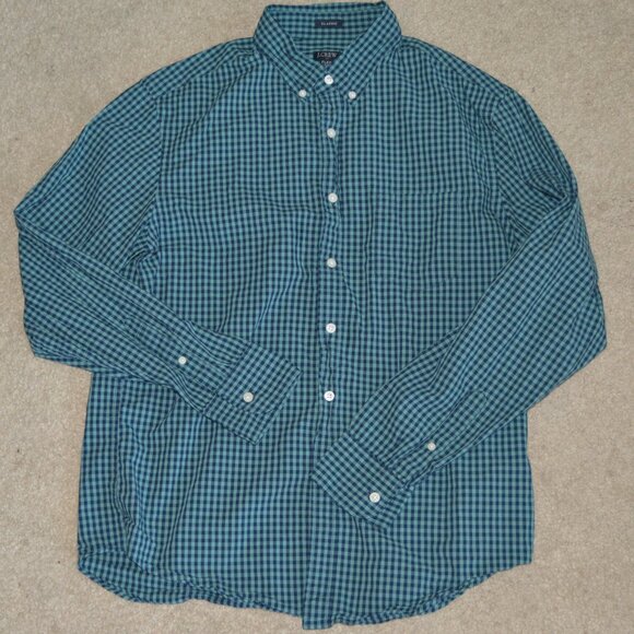 J.Crew | Blue Gingham Button Down Dress Shirt - Picture 2 of 5